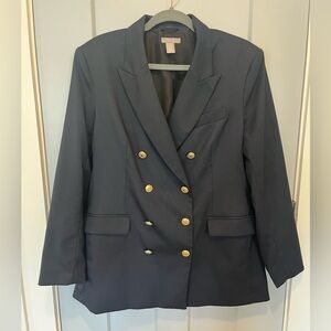 Women’s H&M Double-Breasted Navy Blue Jacket